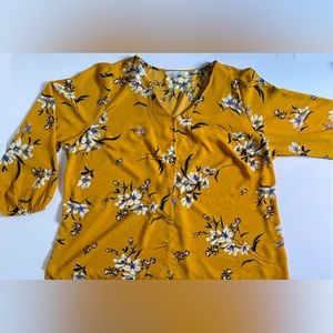 Yellow Floral Women’s Shirt - Collective Concepts stitch-fix